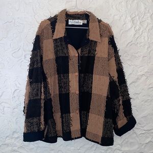 90s Island scene 3X textured button down